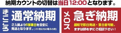 お急ぎプランと通常プラン