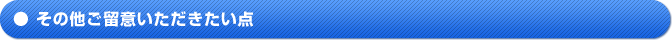 その他ご留意いただきたい点